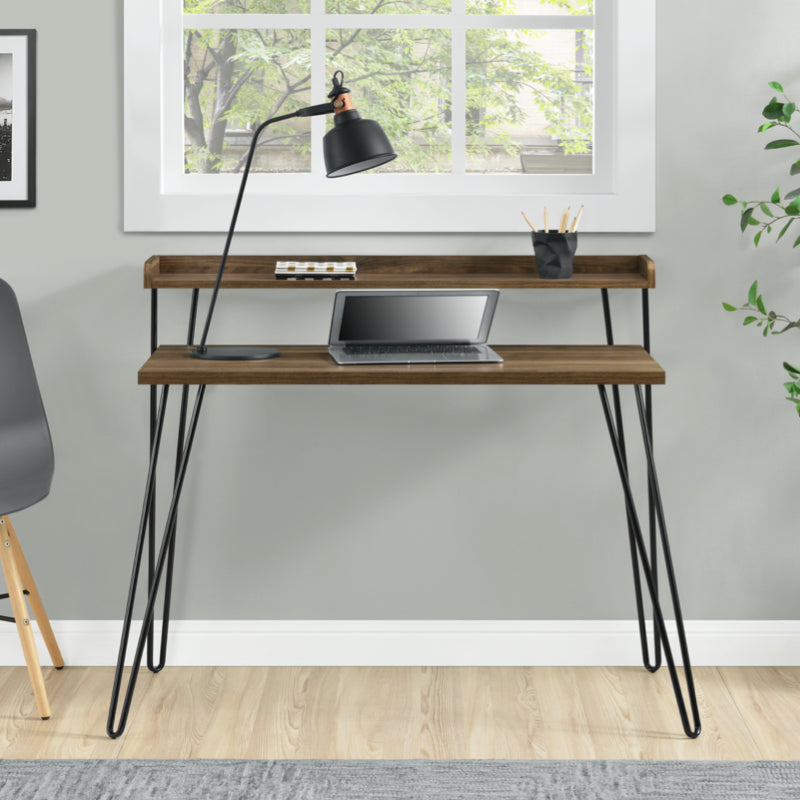 Dorel Haven Retro Desk With Riser, Walnut