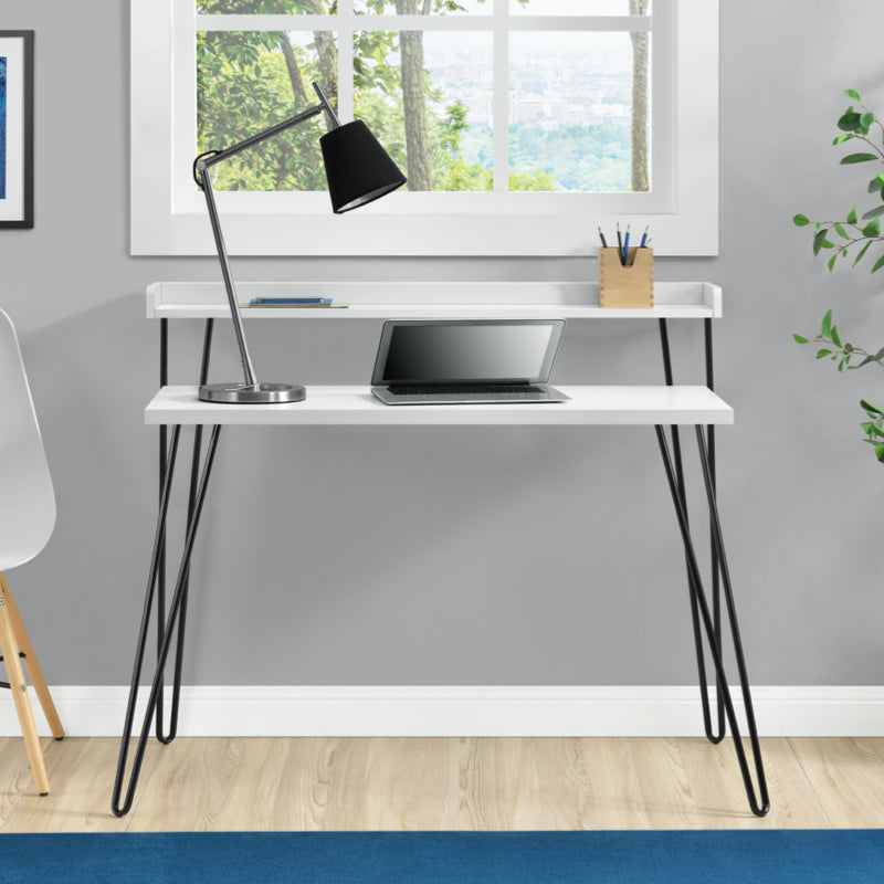 Dorel Haven Retro Desk With Riser, White