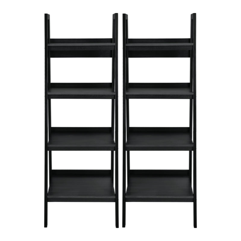 Dorel Lawrence 4 Shelf Ladder Bookcase Bundle, Black