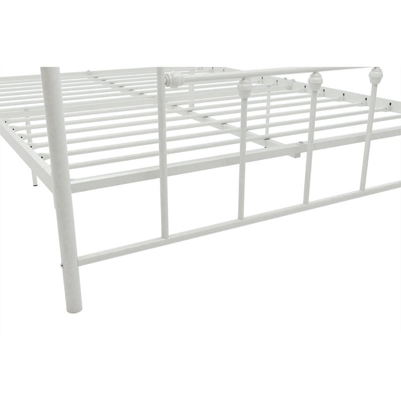 Dorel Manila 4ft 6in Double Metal Bed Frame, White