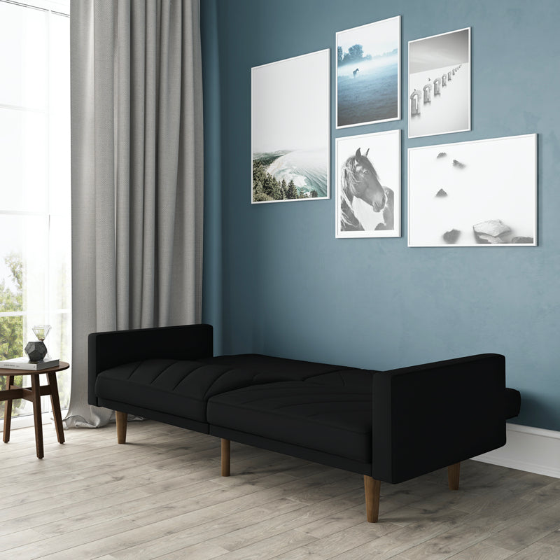 Dorel Paxson Clic Clac Sofa Bed, Black Linen