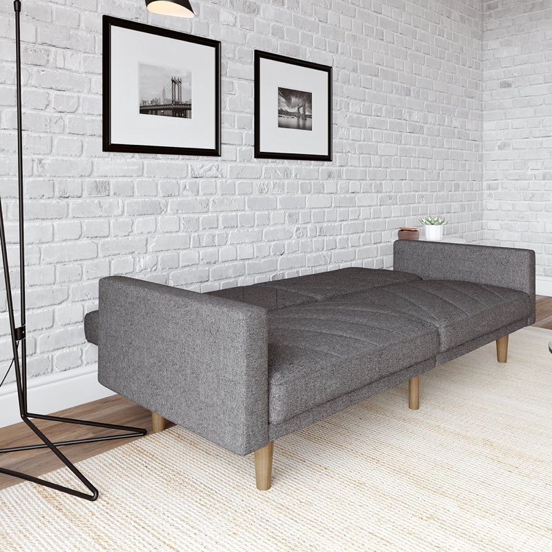 Dorel Paxson Clic Clac Sofa Bed, Grey Linen