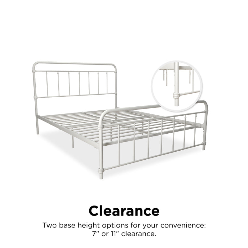 Dorel Wallace 4ft 6in Double Metal Bed Frame, White