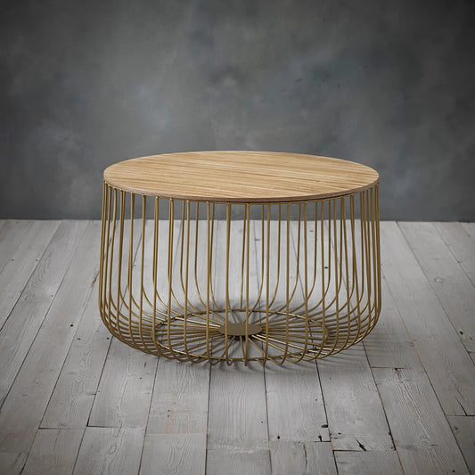 LPD Furniture Enzo Large Cage Table Oak Top, Oak