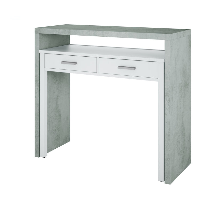 Heartlands Furniture Epping Desk Pull Out White & Concrete