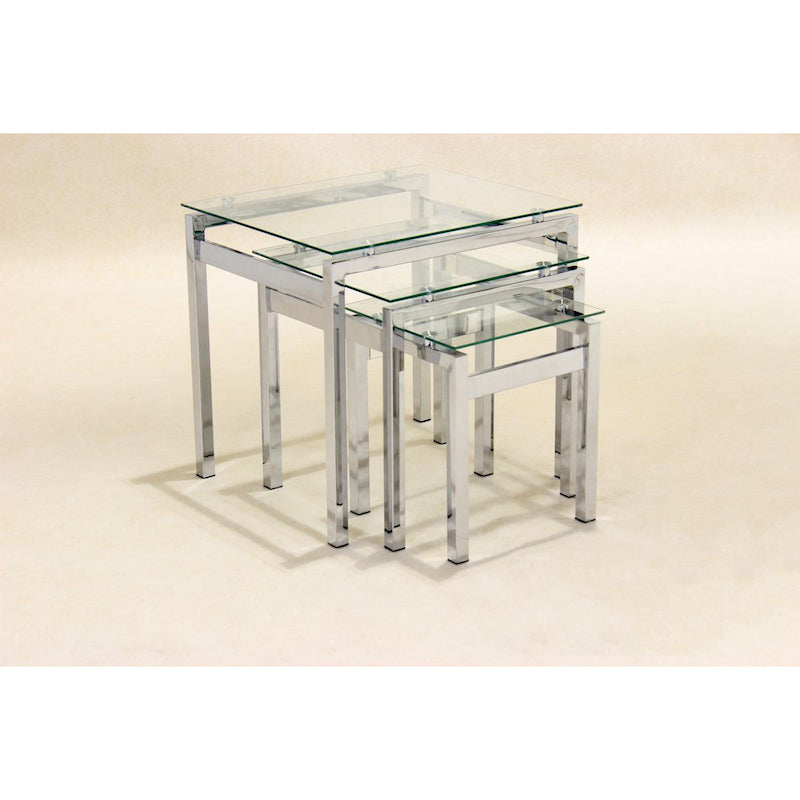 Heartlands Furniture Epsom Nest of Tables Chrome/Glass