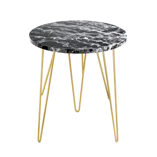 LPD Furniture Fusion Lamp Table Marble, Black