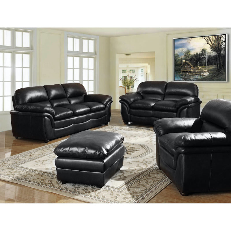 Heartlands Furniture Fernando Sofa Full Bonded Leather 2 Seater Black
