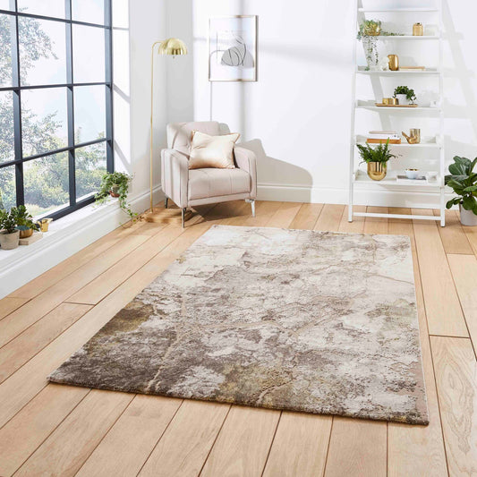 Think Rugs Florence 50032 Beige & Gold Rug