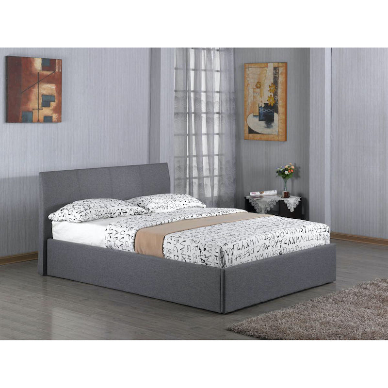 Heartlands Furniture Fusion Fabric Storage 4 Foot Bed Grey