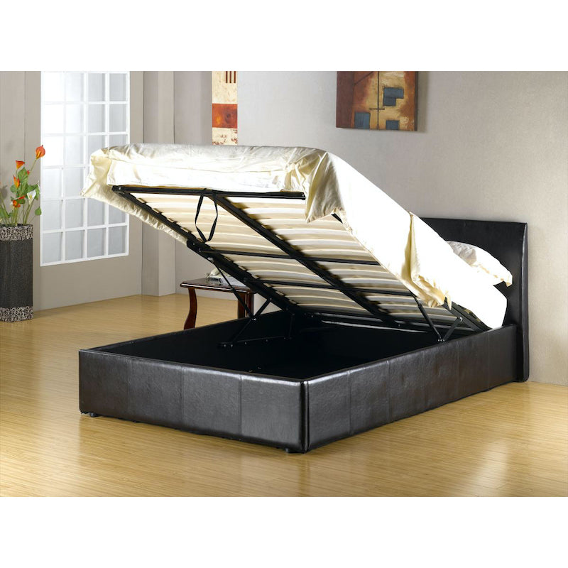 Heartlands Furniture Fusion Storage PU 4 Foot Bed Black