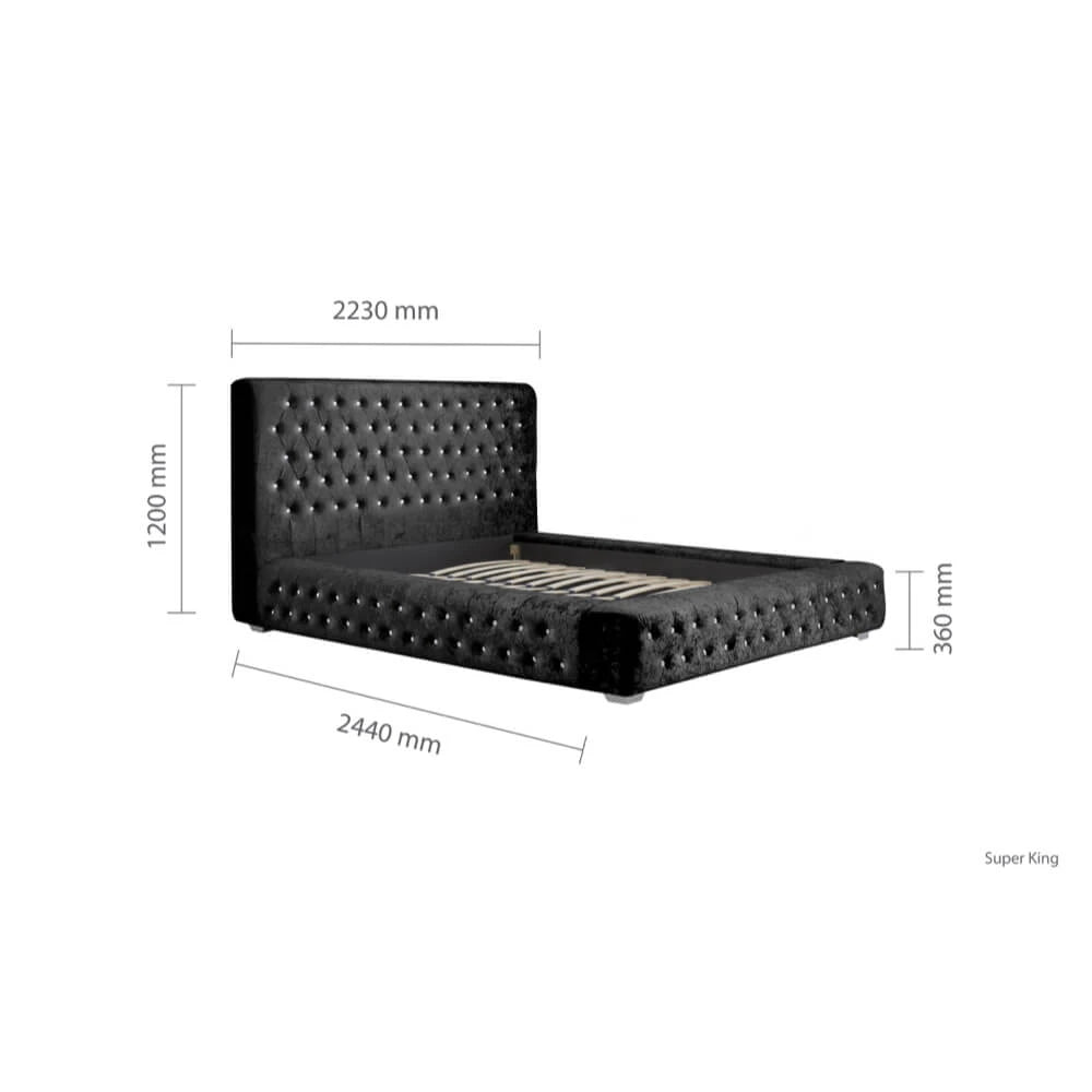 Birlea Grande 6ft Superking Fabric Bed Frame, Black
