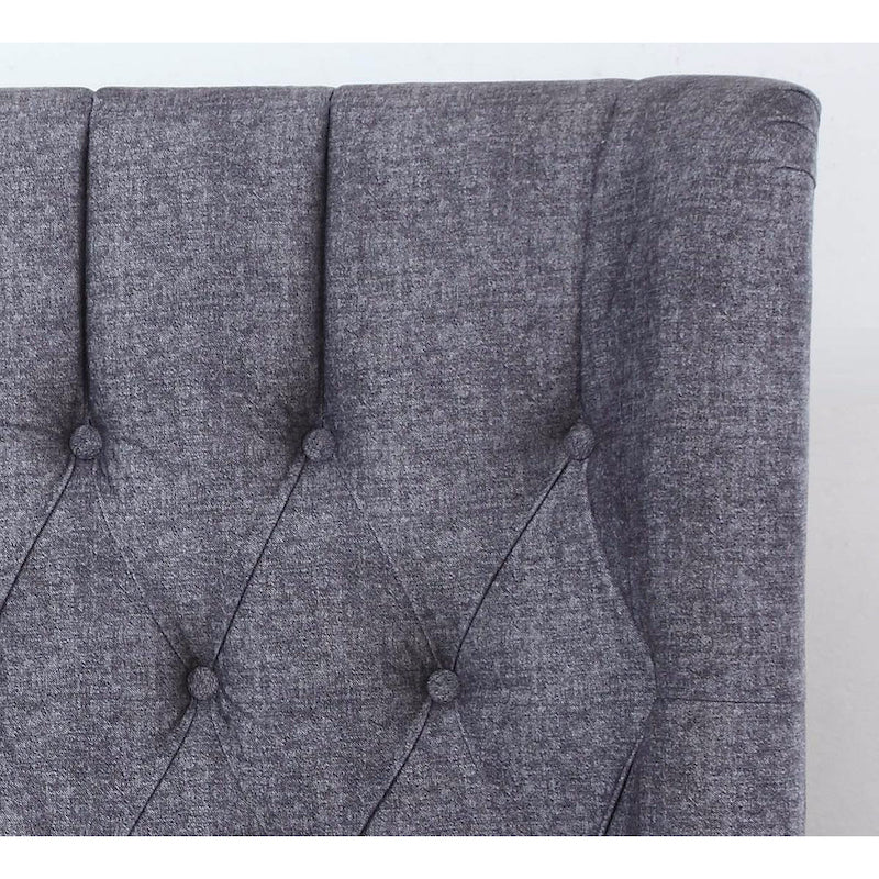 Heartlands Furniture Genesis Linen 6 Foot Bed Dark Grey