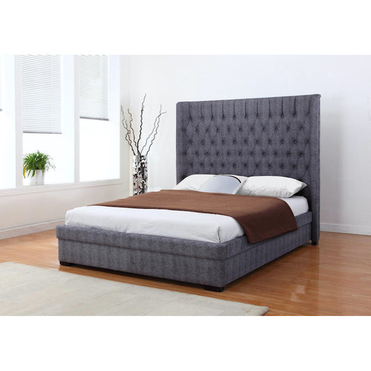 Heartlands Furniture Genesis Linen 6 Foot Bed Dark Grey