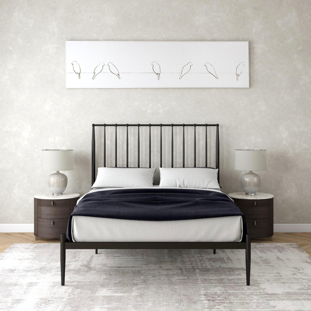 Dorel Home, Giulia 4ft 6in Double Metal Bed Frame, Black
