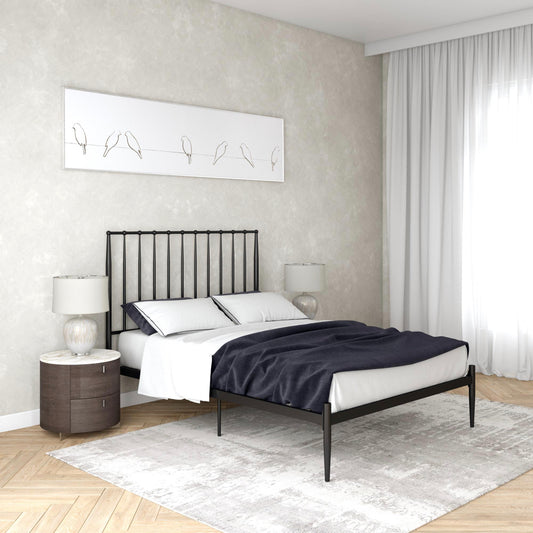 Dorel Home, Giulia 4ft 6in Double Metal Bed Frame, Black