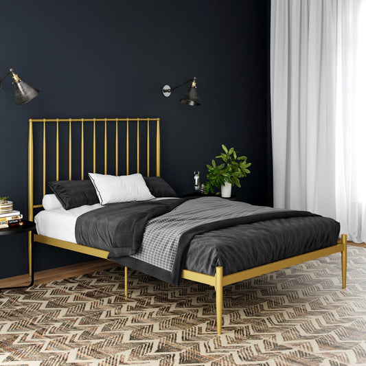Dorel Home, Giulia 5ft King Size Metal Bed Frame, Gold