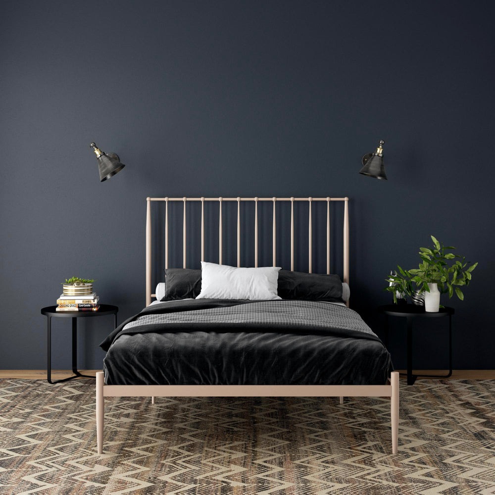 Dorel Home, Giulia 5ft King Size Metal Bed Frame, Millennial Pink