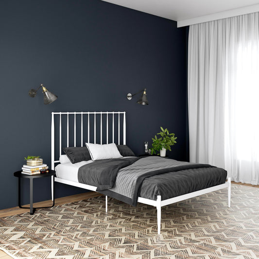 Dorel Home, Giulia 5ft King Size Metal Bed Frame, White