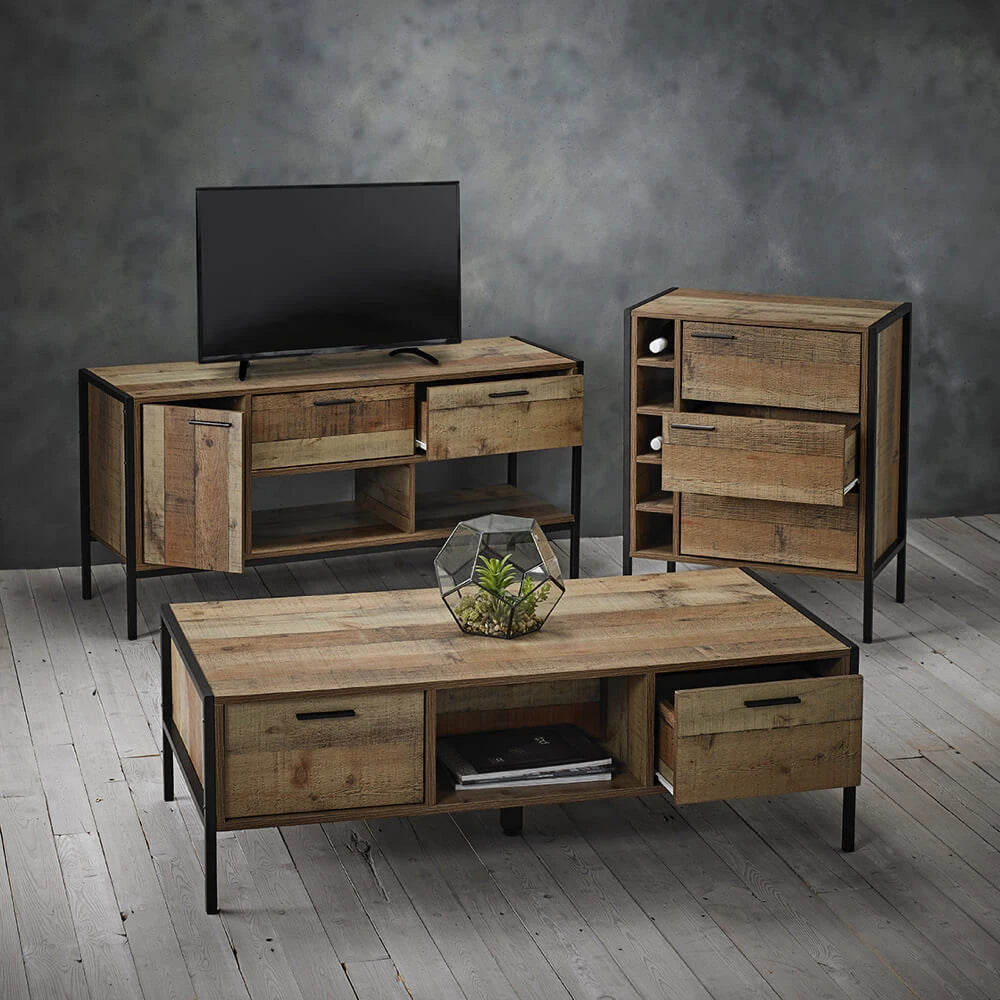 LPD Furniture Hoxton Coffee Table With Drawers, Wood