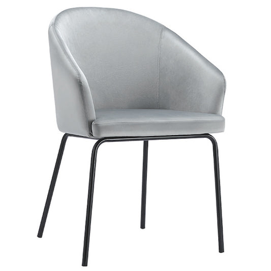 Heartlands Furniture Hamburg Velvet Dining Chair Grey with Black Legs (Pack of 2)
