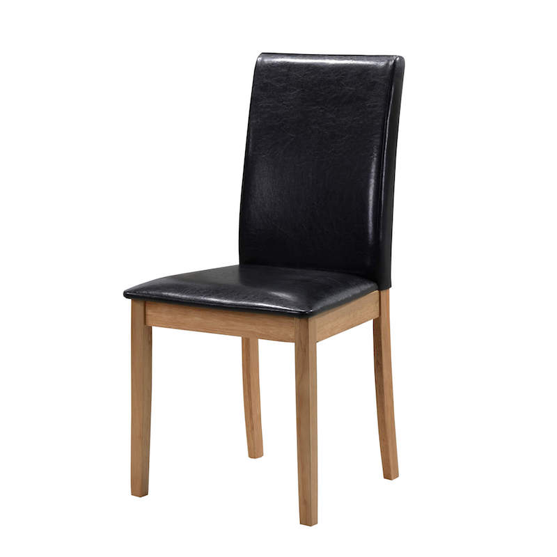 Heartlands Furniture Healey PU Solid Rubberwood Chair Black (Pack of 2)