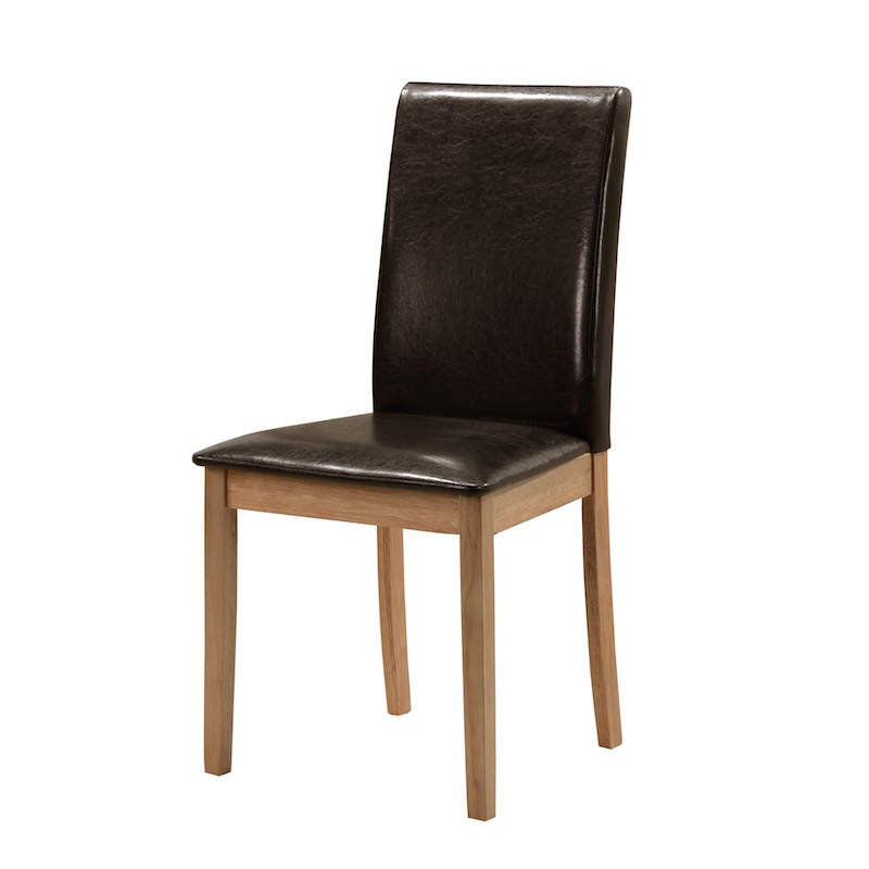 Heartlands Furniture Healey PU Solid Rubberwood Chair Brown (Pack of 2)