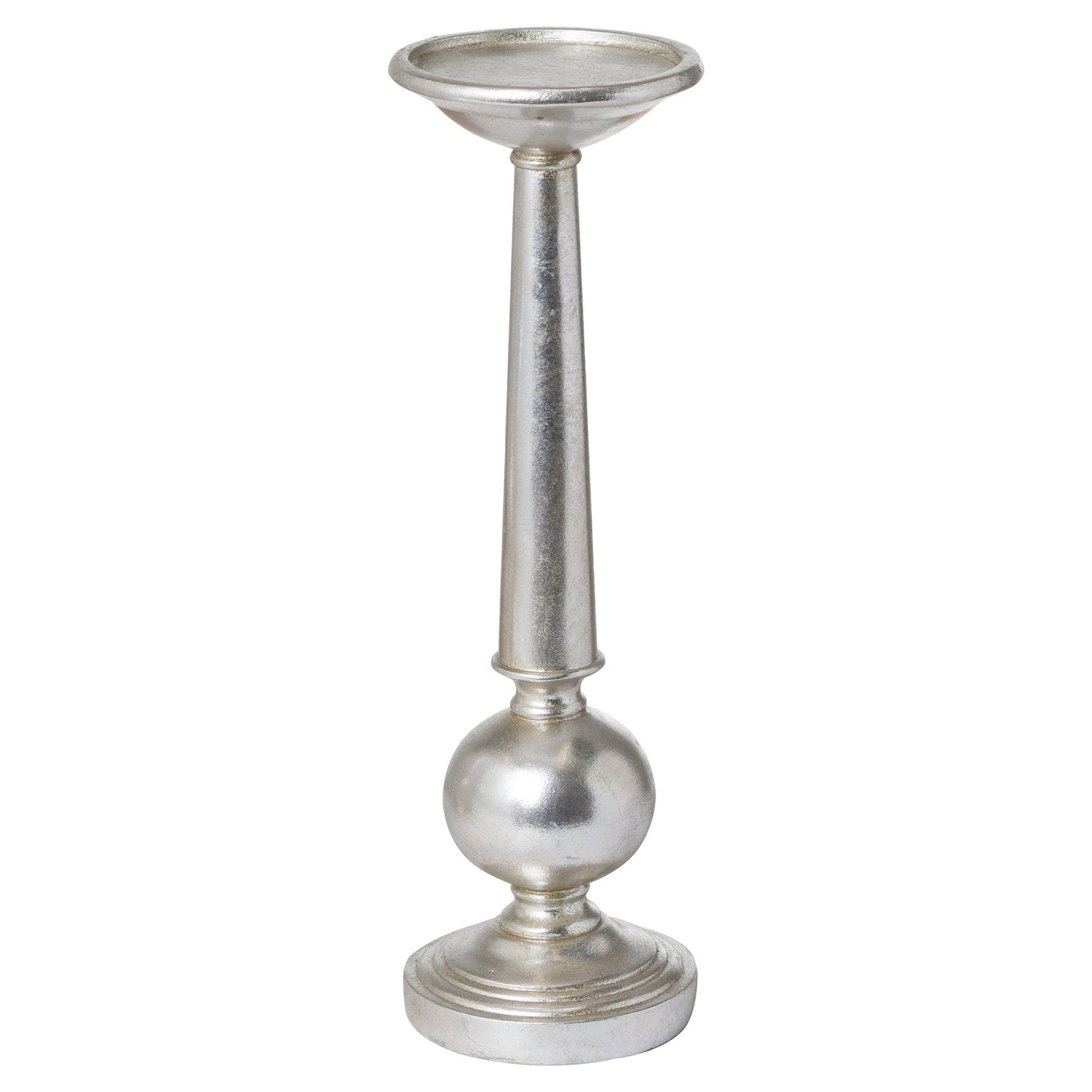 Hill Interiors Antique Silver Small Column Candle Stand
