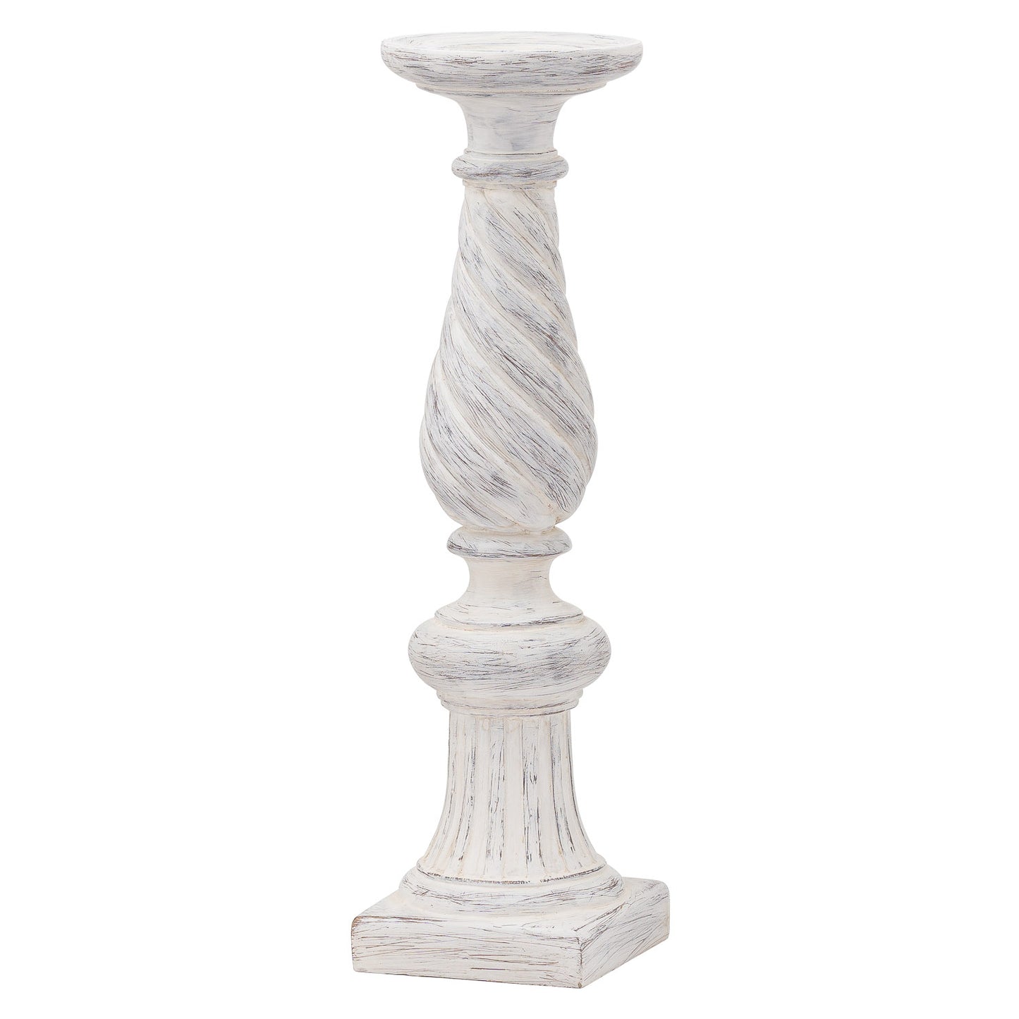 Hill Interiors Antique White Large Twisted Candle Column