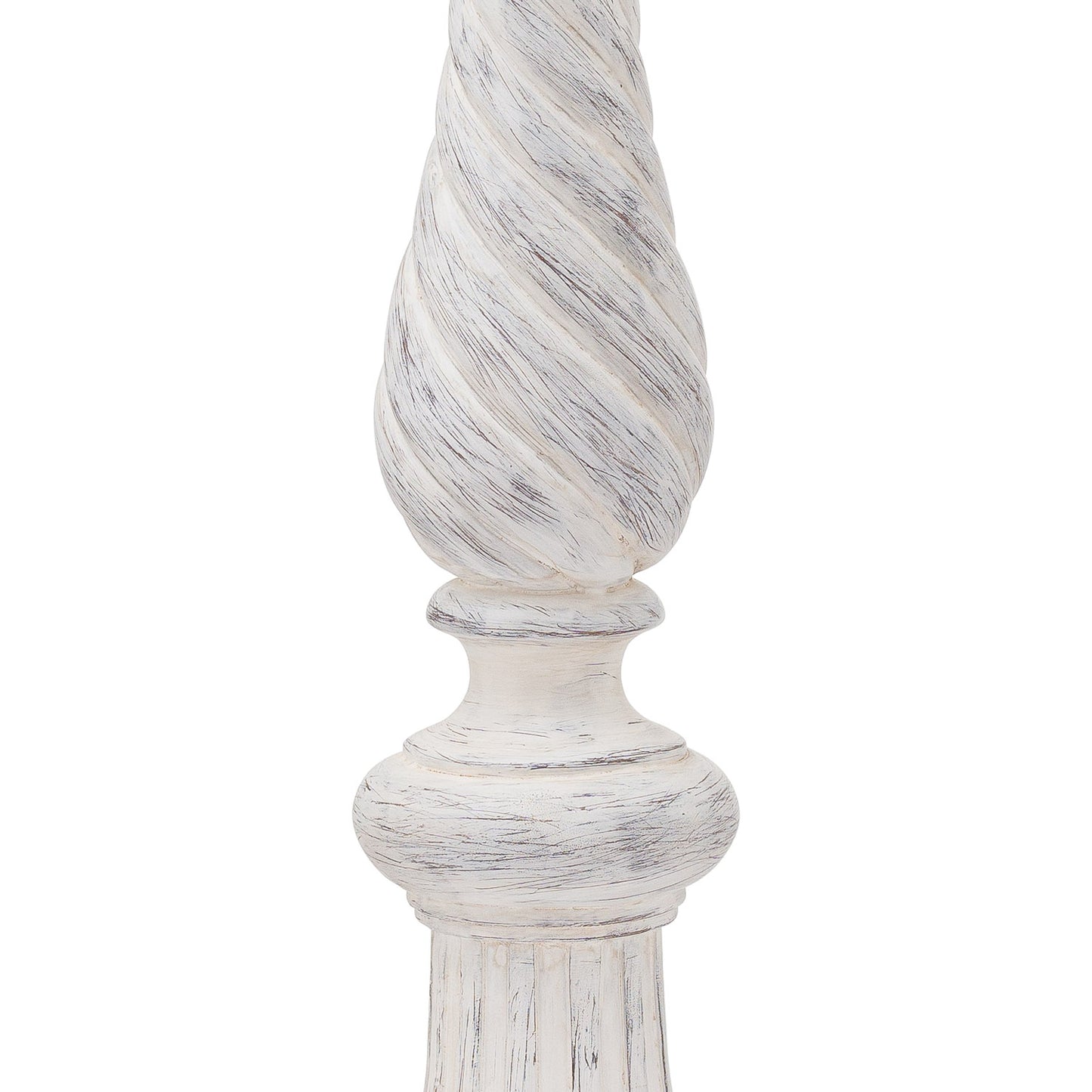 Hill Interiors Antique White Twisted Candle Column