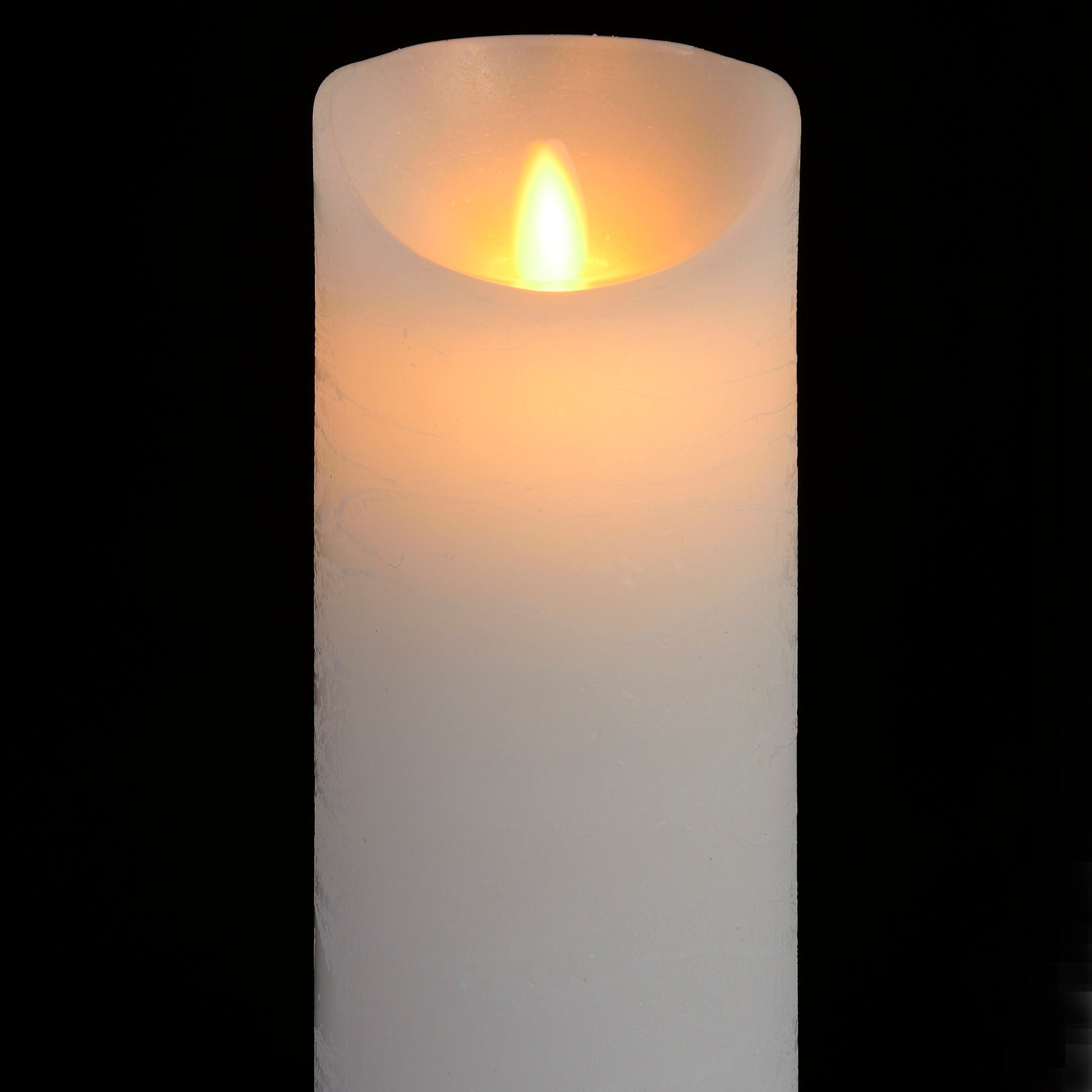 Hill Interiors Luxe Collection 3 x 8 White Flickering Flame LED Wax Candle