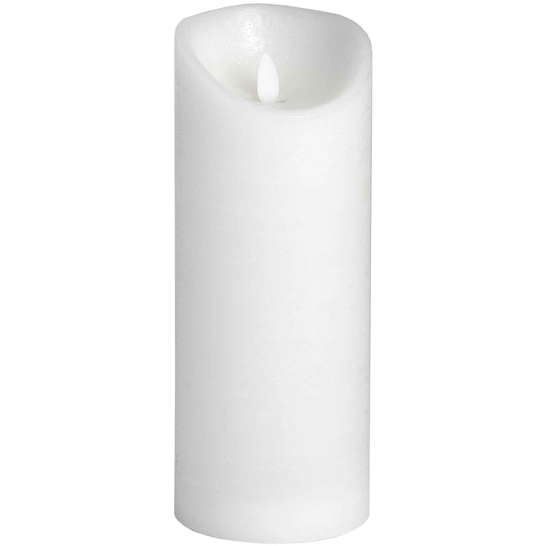 Hill Interiors Luxe Collection 3.5 x9 White Flickering Flame LED Wax Candle
