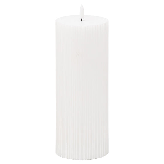 Hill Interiors Luxe Collection Natural Glow 3.5x9 Texture Ribbed LED Candle