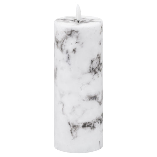 Hill Interiors Luxe Collection Natural Glow 3x8 Marble Effect LED Candle