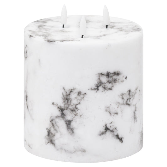 Hill Interiors Luxe Collection Natural Glow 6x6 Marble Effect LED Candle
