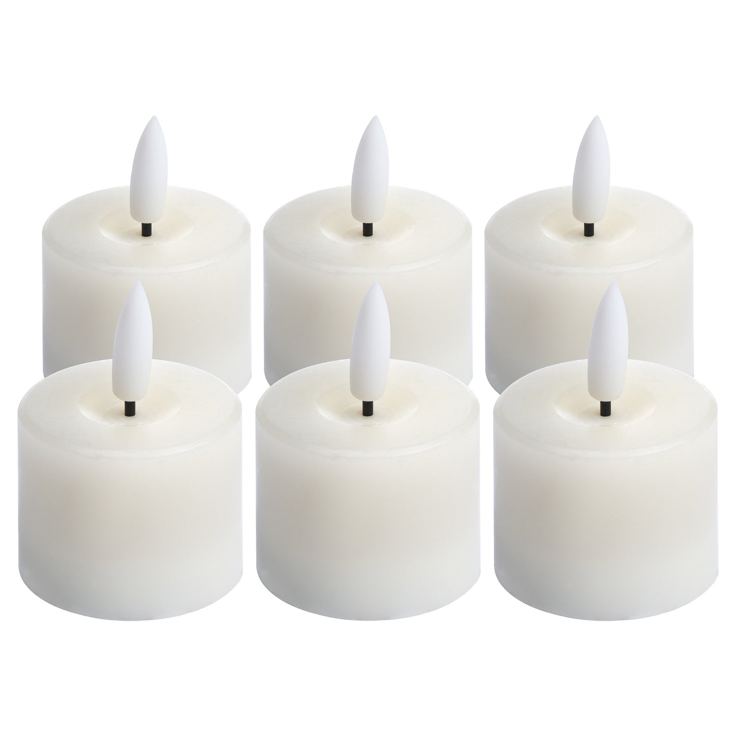 Hill Interiors Luxe Collection Set Of 6 Natural Glow Led Tealight Candles