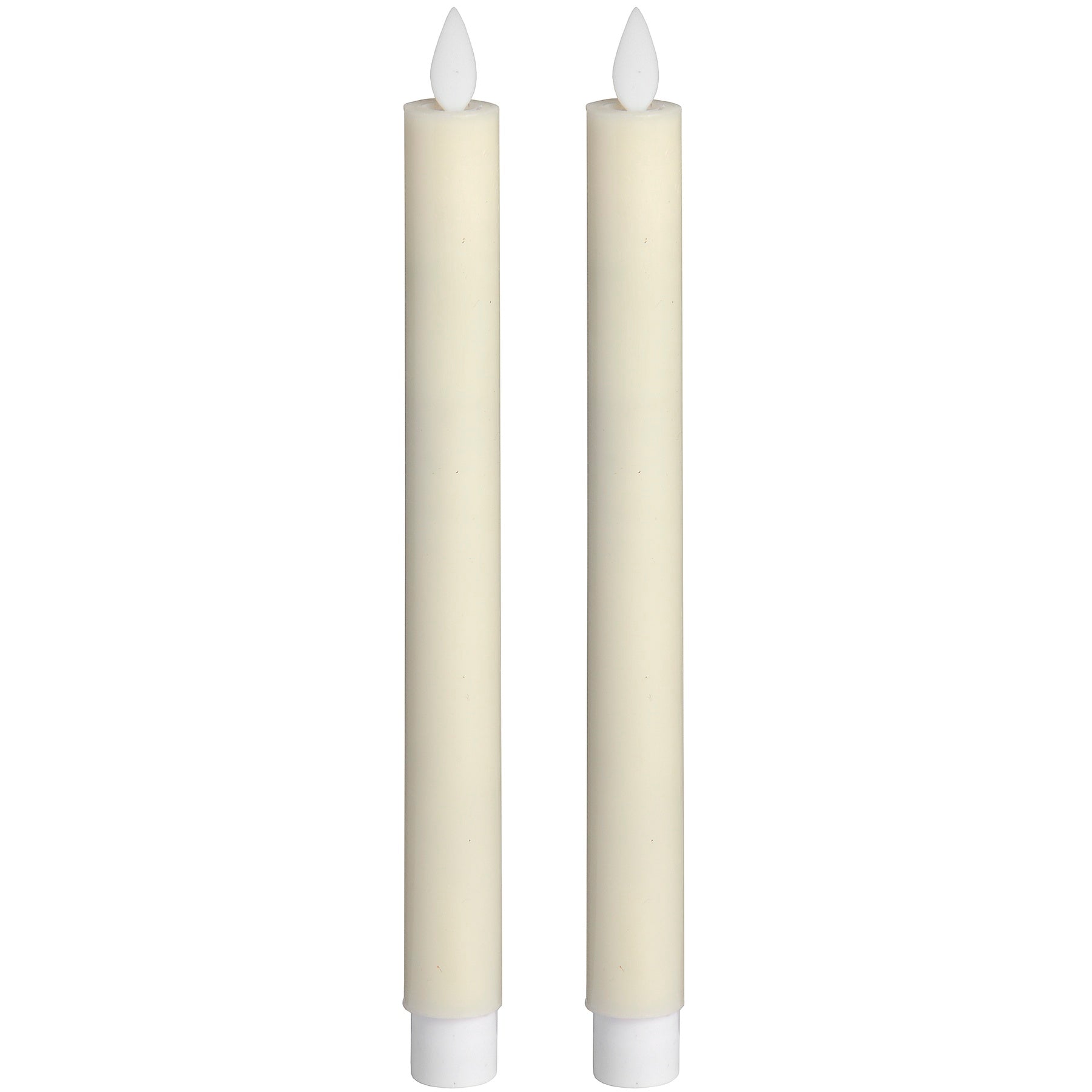 Hill Interiors Pair Of Cream Luxe Flickering Flame LED Wax Dinner Candles