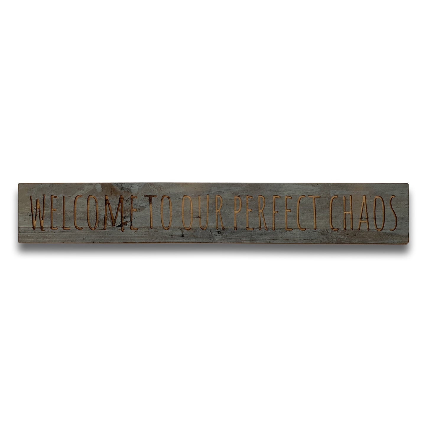 Hill Interiors Perfect Chaos Grey Wash Wooden Message Plaque