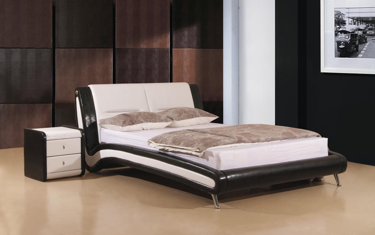 Heartlands Furniture Holborn PU King Size Bed Black & White