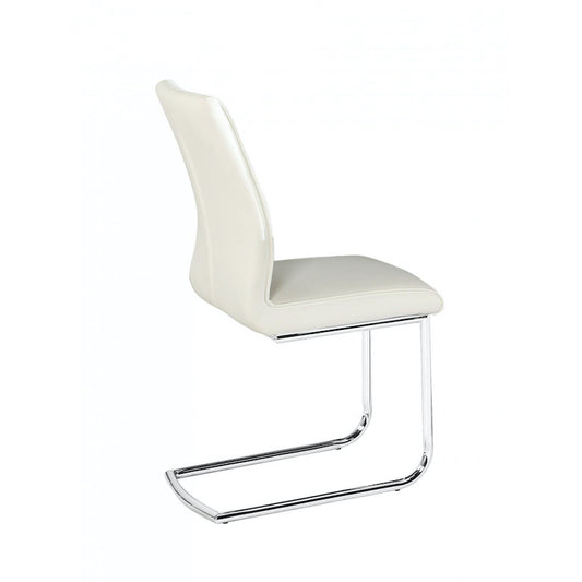 Heartlands Furniture Honora PU Chairs Chrome & White (pair)