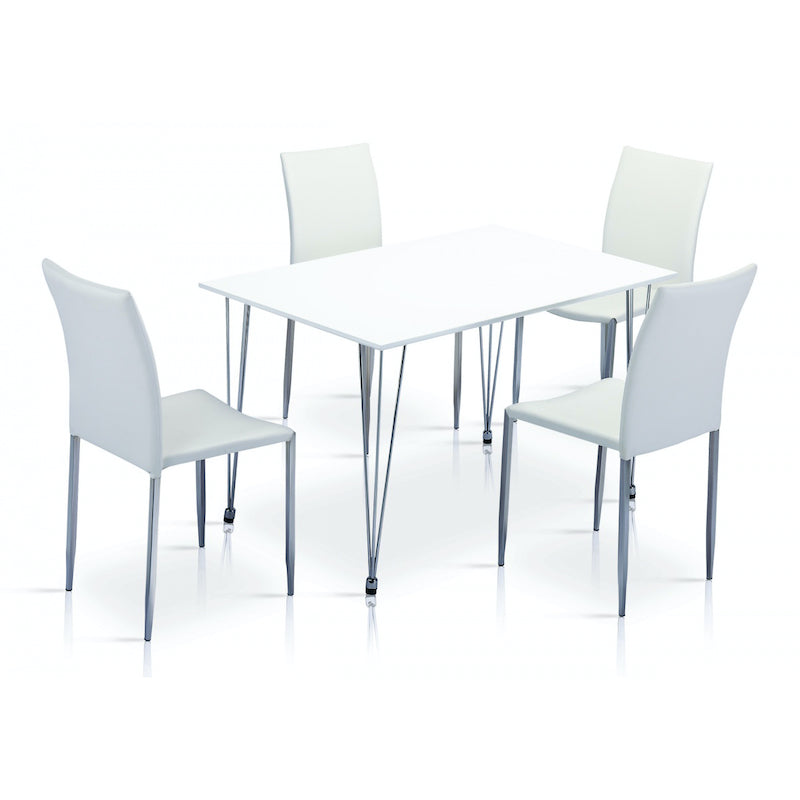 Heartlands Furniture Iris High Gloss Dining Table White & Chrome