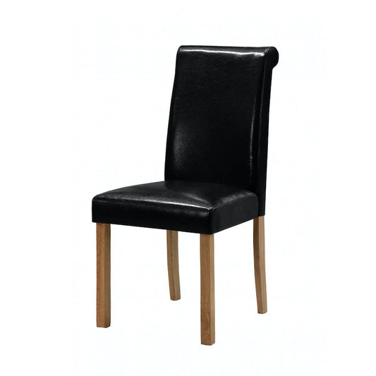 Heartlands Furniture Jasper PU Solid Rubberwood Chair Brown (Pack of 2)