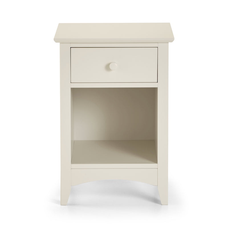 Julian Bowen Cameo 1 Drawer Bedside Table in Stone White