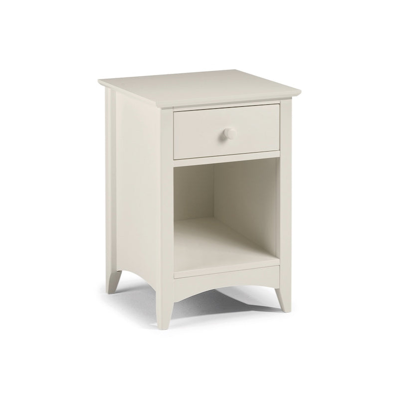 Julian Bowen Cameo 1 Drawer Bedside Table in Stone White