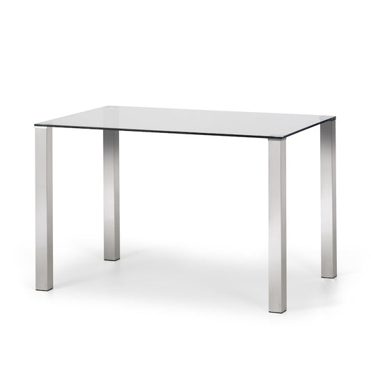 Julian Bowen Enzo Glass Top Dining Table in Glass and Chrome