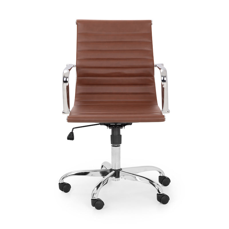 Julian Bowen Gio Office Chair in Brown and Chrome