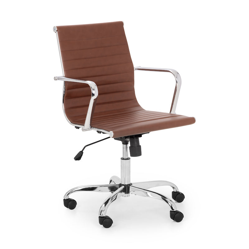 Julian Bowen Gio Office Chair in Brown and Chrome