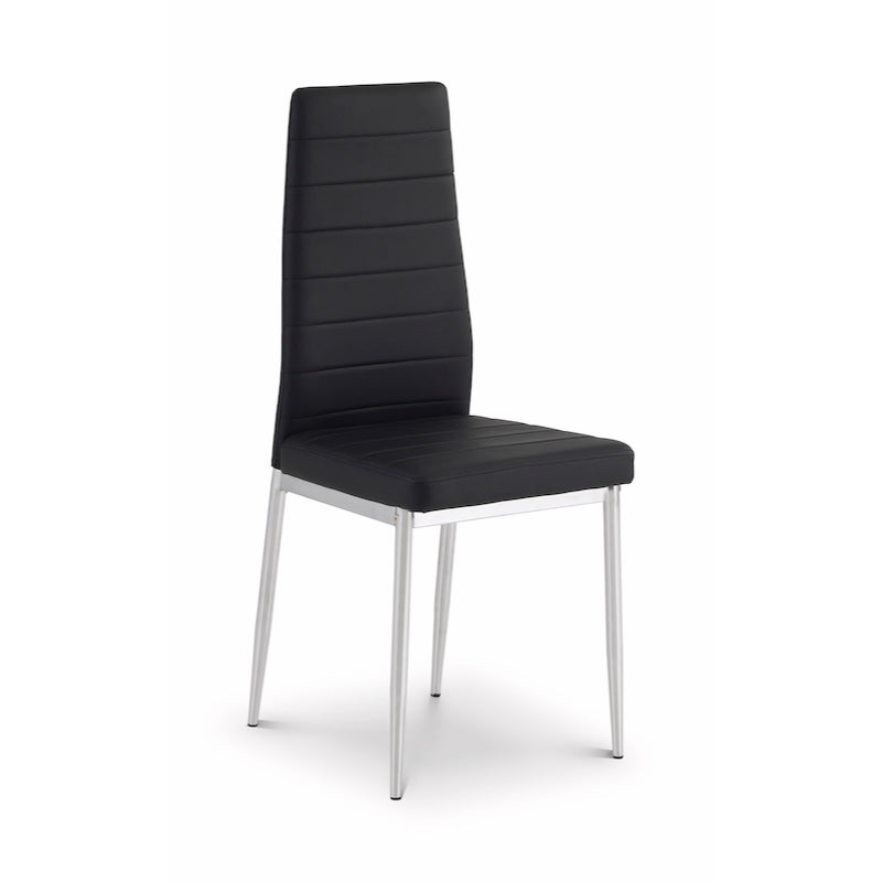 Julian Bowen Greenwich Dining Chair in Black and Chrome