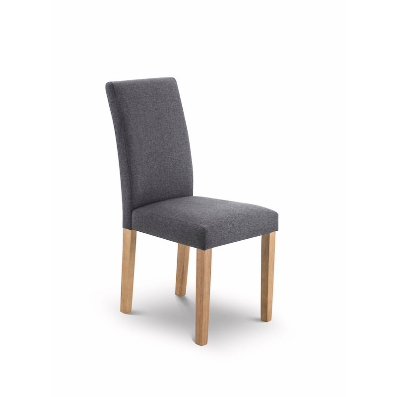 Julian Bowen Hastings Fabric Dining Chair in Slate Grey and Oak