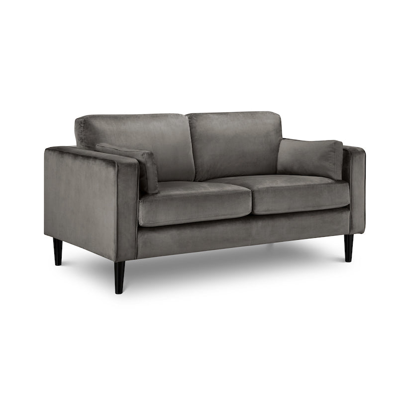 Julian Bowen Hayward Velvet Medium 2 Seater Sofa in Grey  Velvet